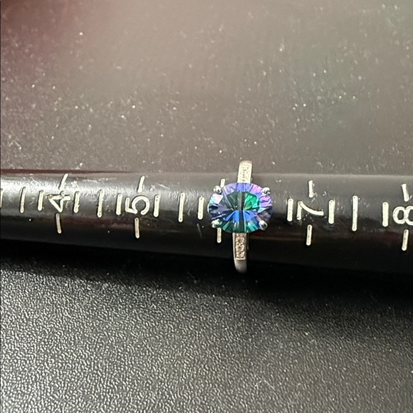 Elegant Sterling Silver 925 Mystic Topaz Ring - Picture 7 of 7